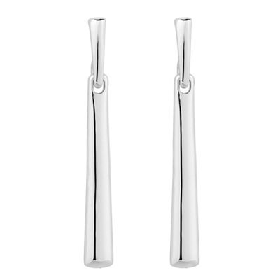 Polished silver angular stick drop earring